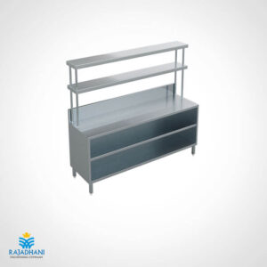 Pickup Counter with Two Over Shelves and Two Under Shelves